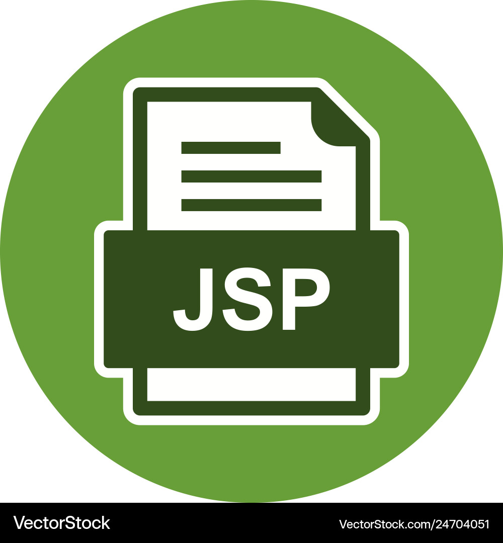 Jsp file document icon vector image