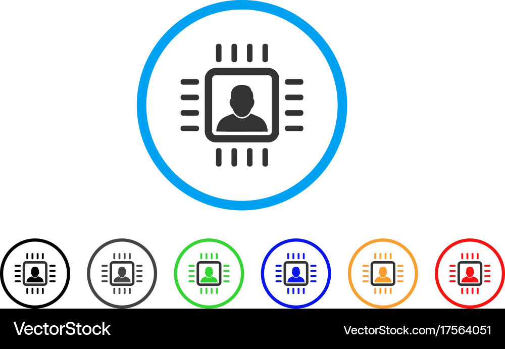 Neuro processor rounded icon Vector Image