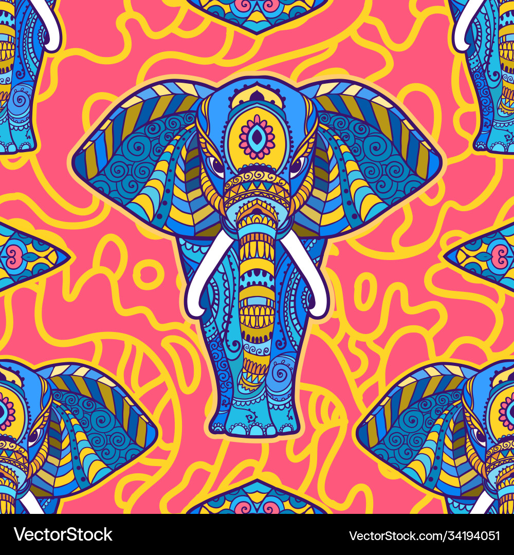 Pattern elephant geometric circle element made Pattern elephant geometric circle element made vector image