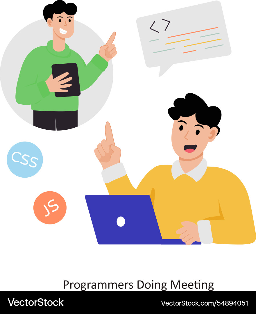 Programmers doing meeting eps Vector Image