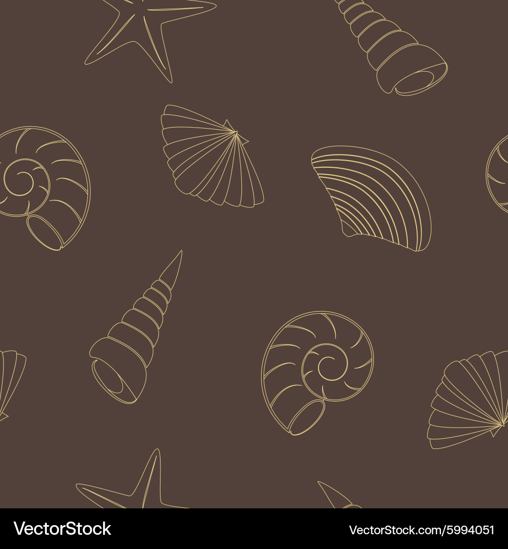 Seamless background with shells Vector Image