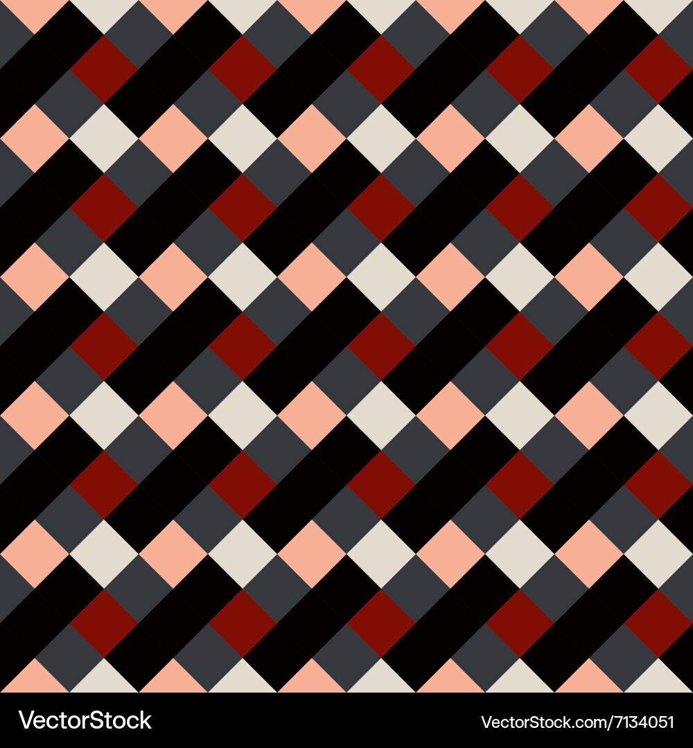 Seamless geometric checked pattern diagonal Vector Image