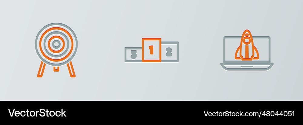 Set line startup project concept target Set line startup project concept target Vector Image