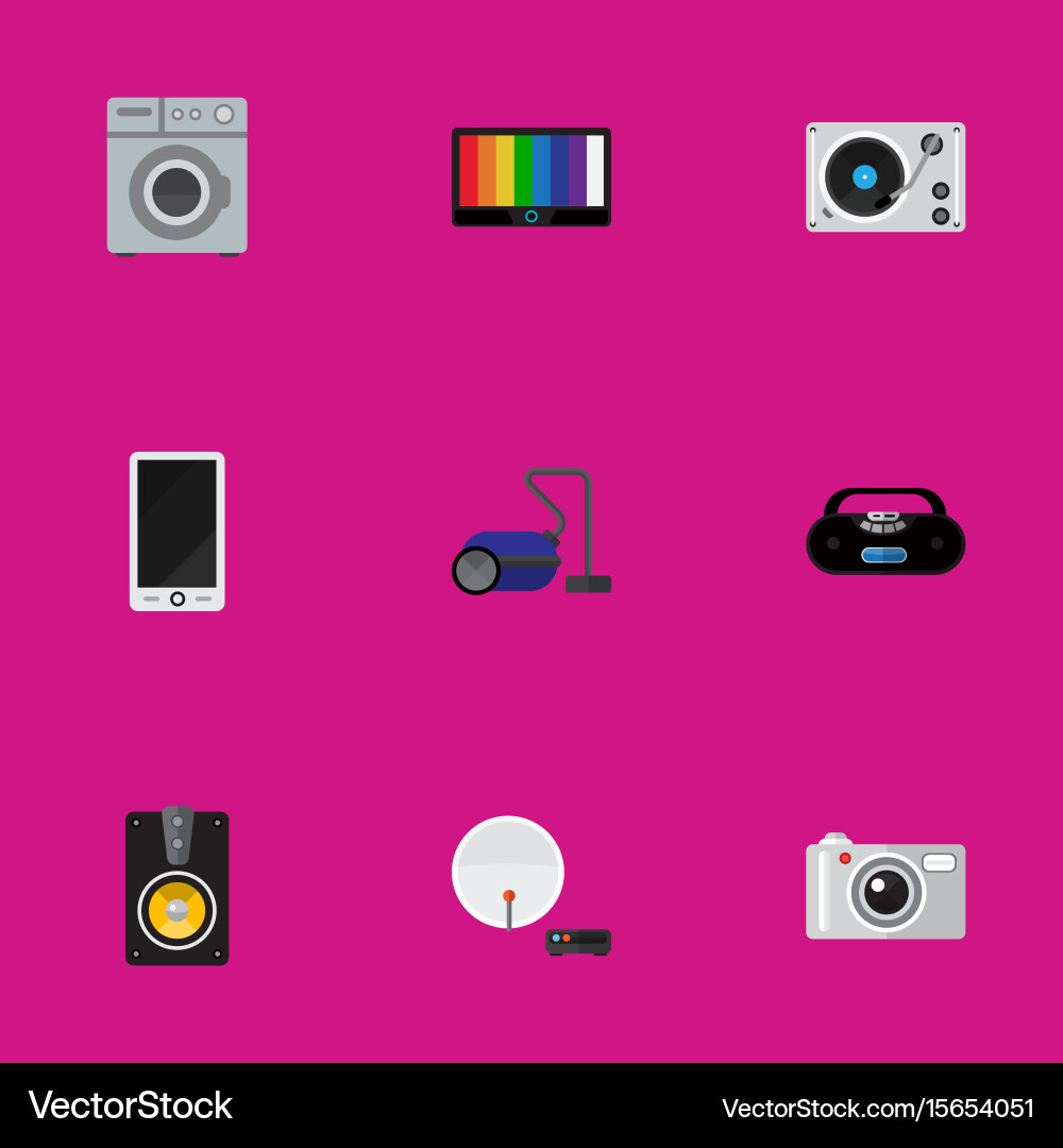 Set of 9 editable tech icons includes symbols vector image