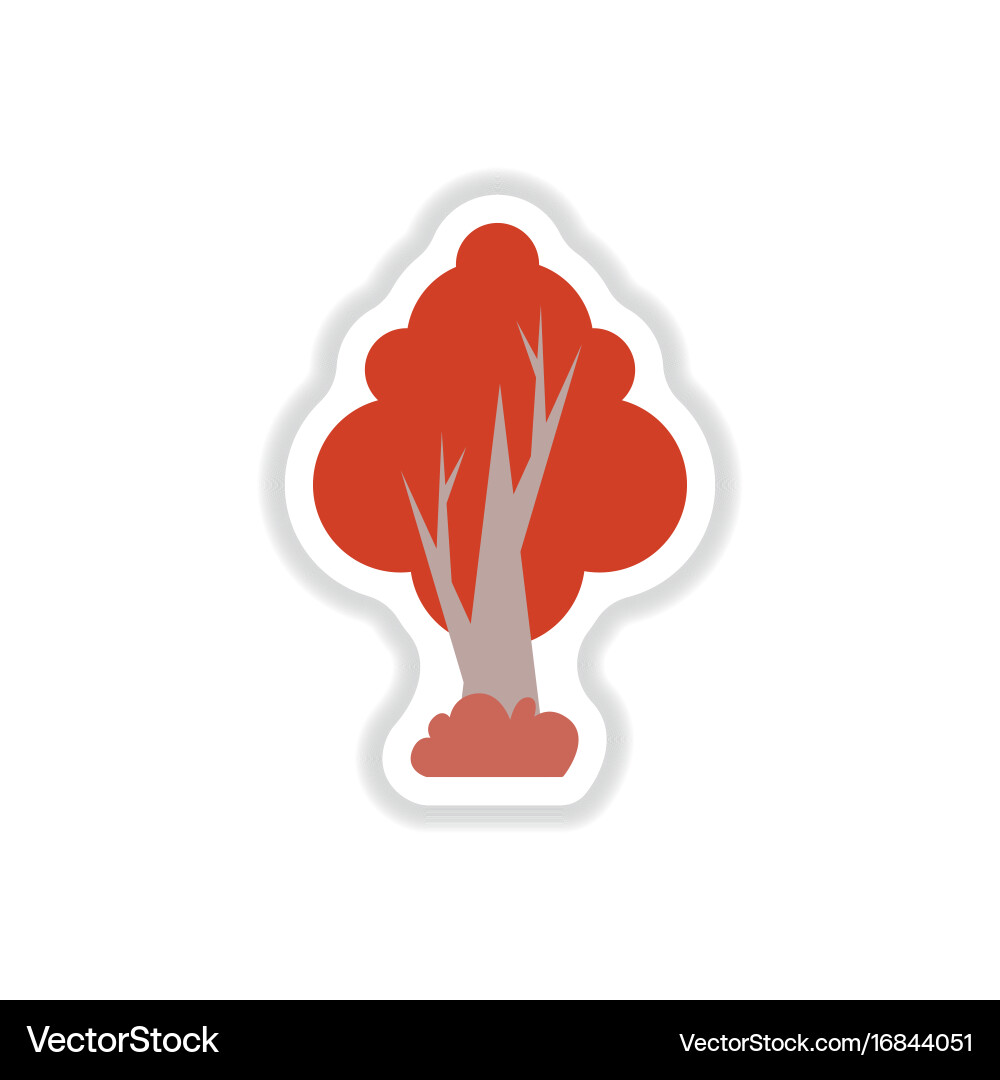 Set of labels with shadow tree icon vector image