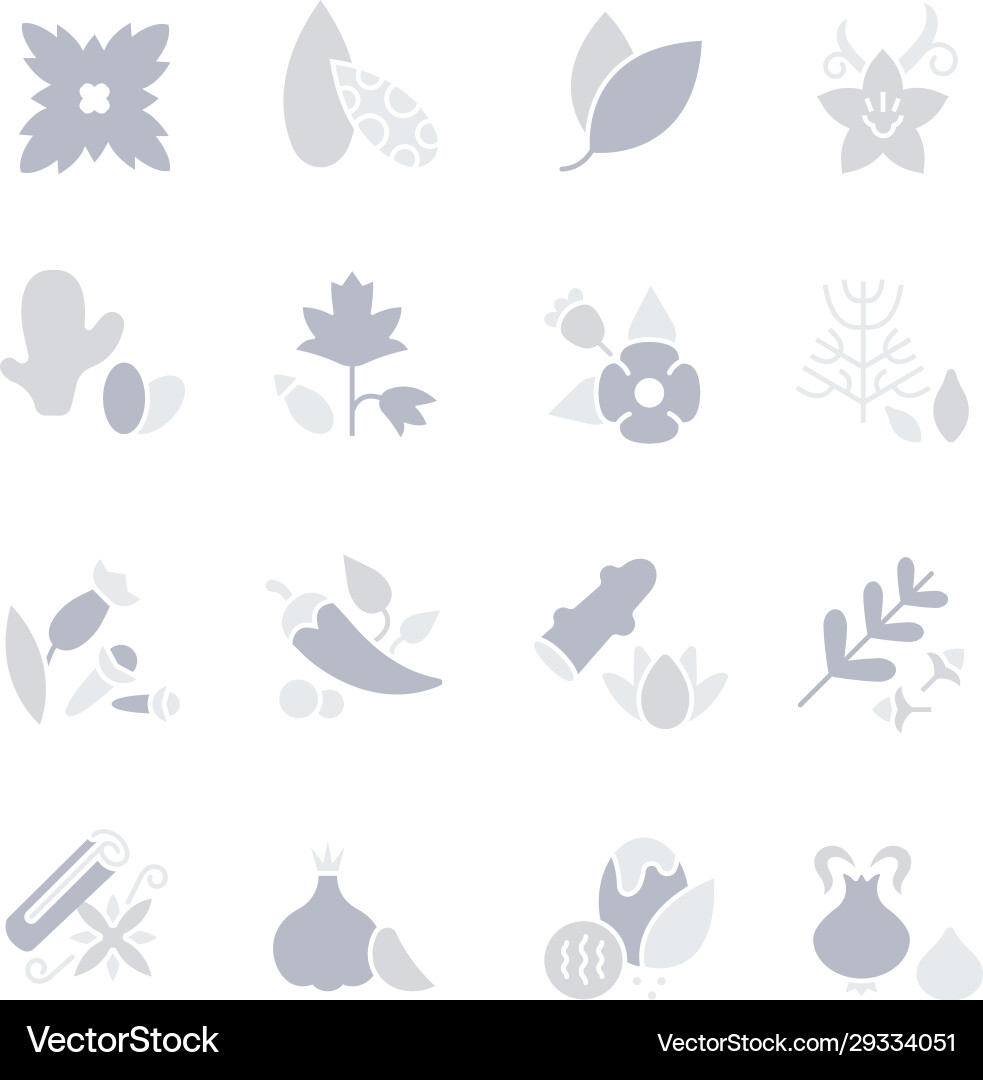 Set simple icons spices Set simple icons spices vector image