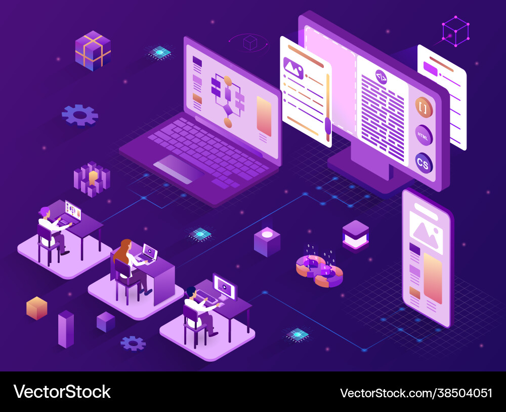 Software Development Team Concept vector image