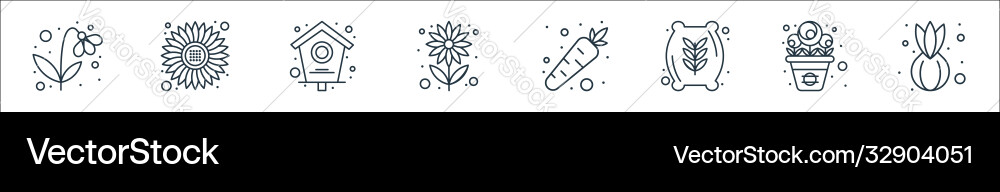 Spring line icons linear set quality Spring line icons linear set quality vector image