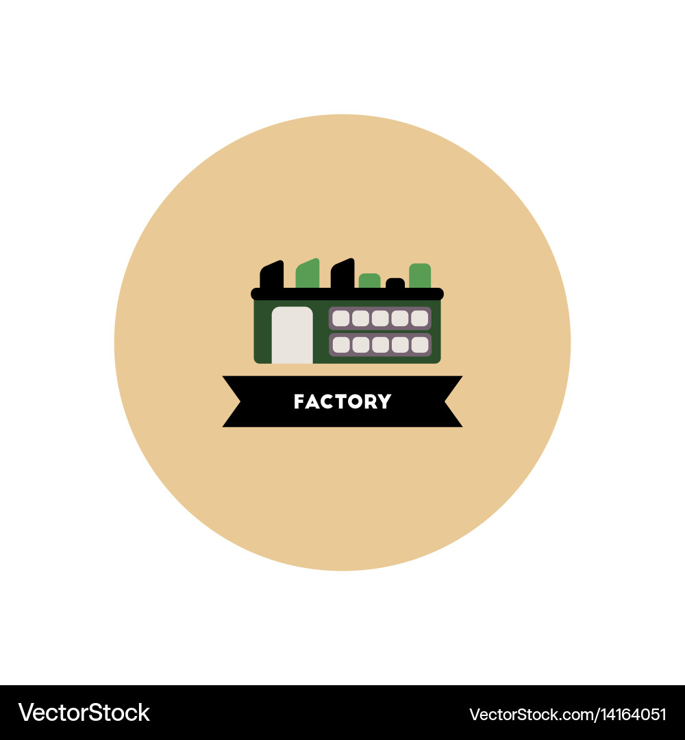 Stylish icon in color circle building factory Vector Image