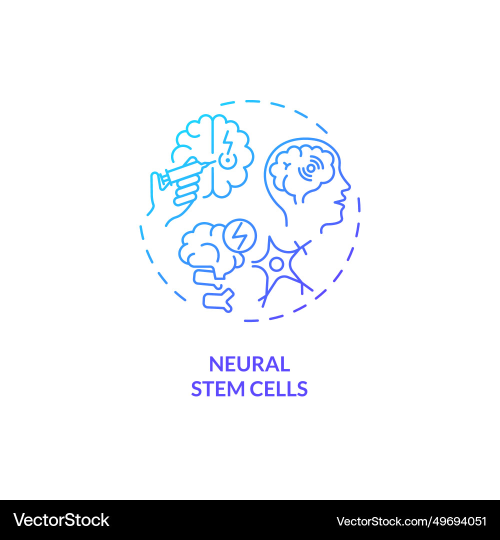 Thin line simple gradient neural stem cells icon Thin line simple gradient neural stem cells icon vector image