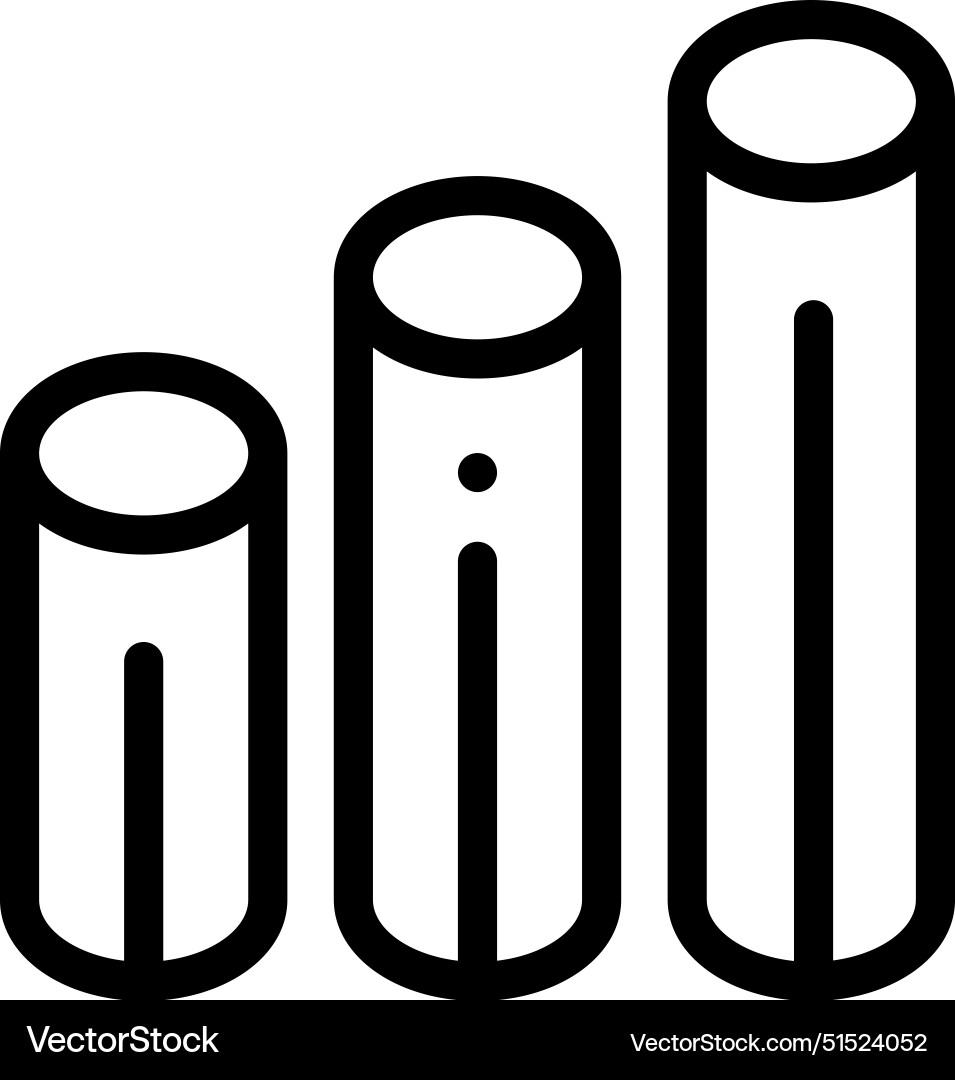 Bar chart icon thin linear style design isolated Bar chart icon thin linear style design isolated Vector Image