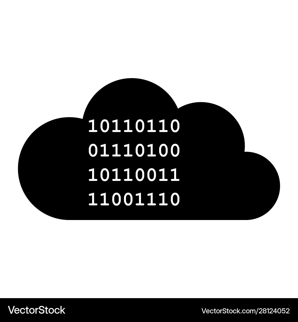 Binary code and cloud Vector Image