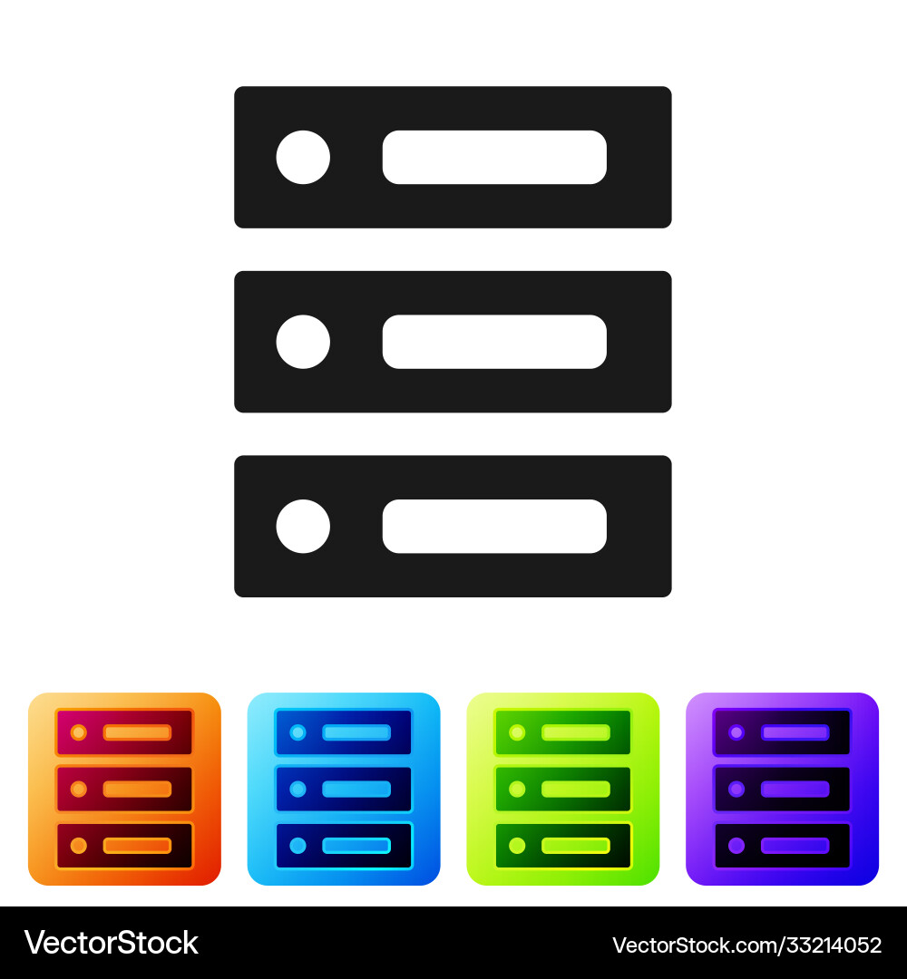 Black server data web hosting icon isolated Black server data web hosting icon isolated Vector Image