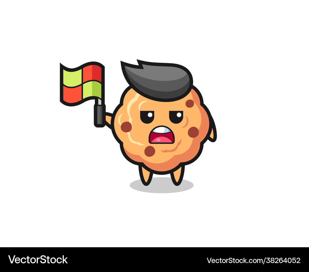 Chocolate chip cookie character as line judge Chocolate chip cookie character as line judge vector image