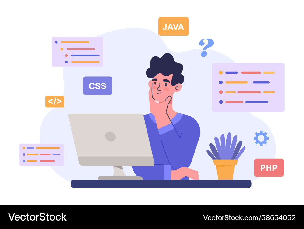 Coding Concept - Programmer vector image