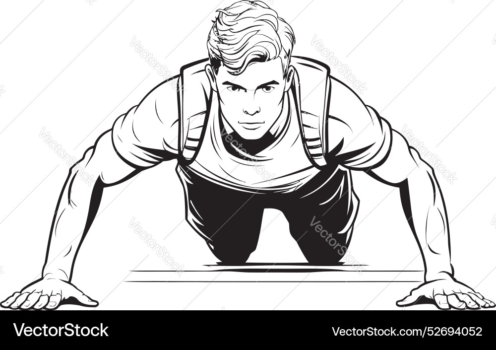 Dynamic determination youthful push up resolve Vector Image