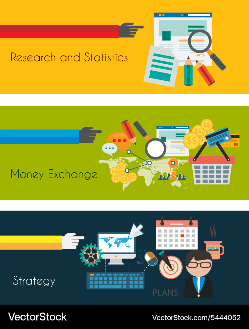 Flat ui design concepts for unique infographics Vector Image
