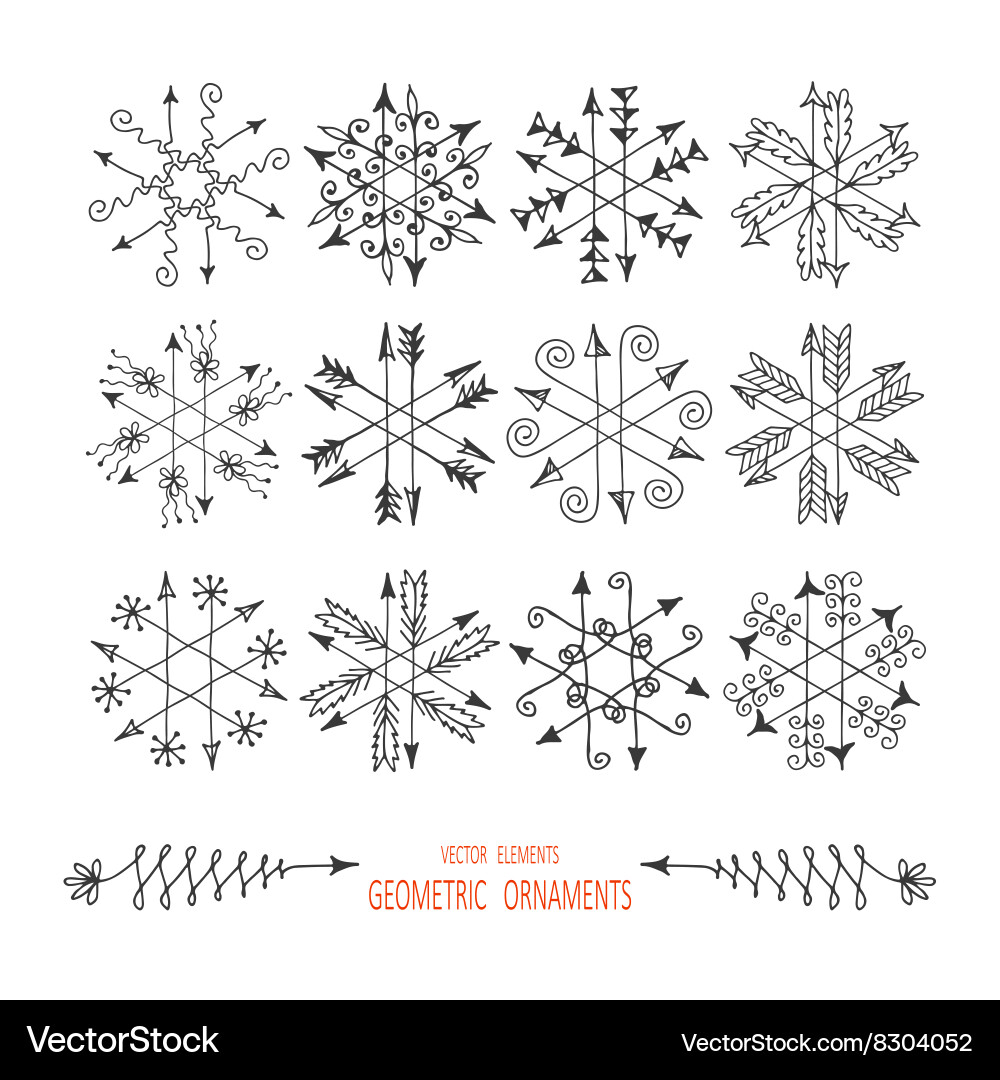 Geometry symbols and elements set vector image