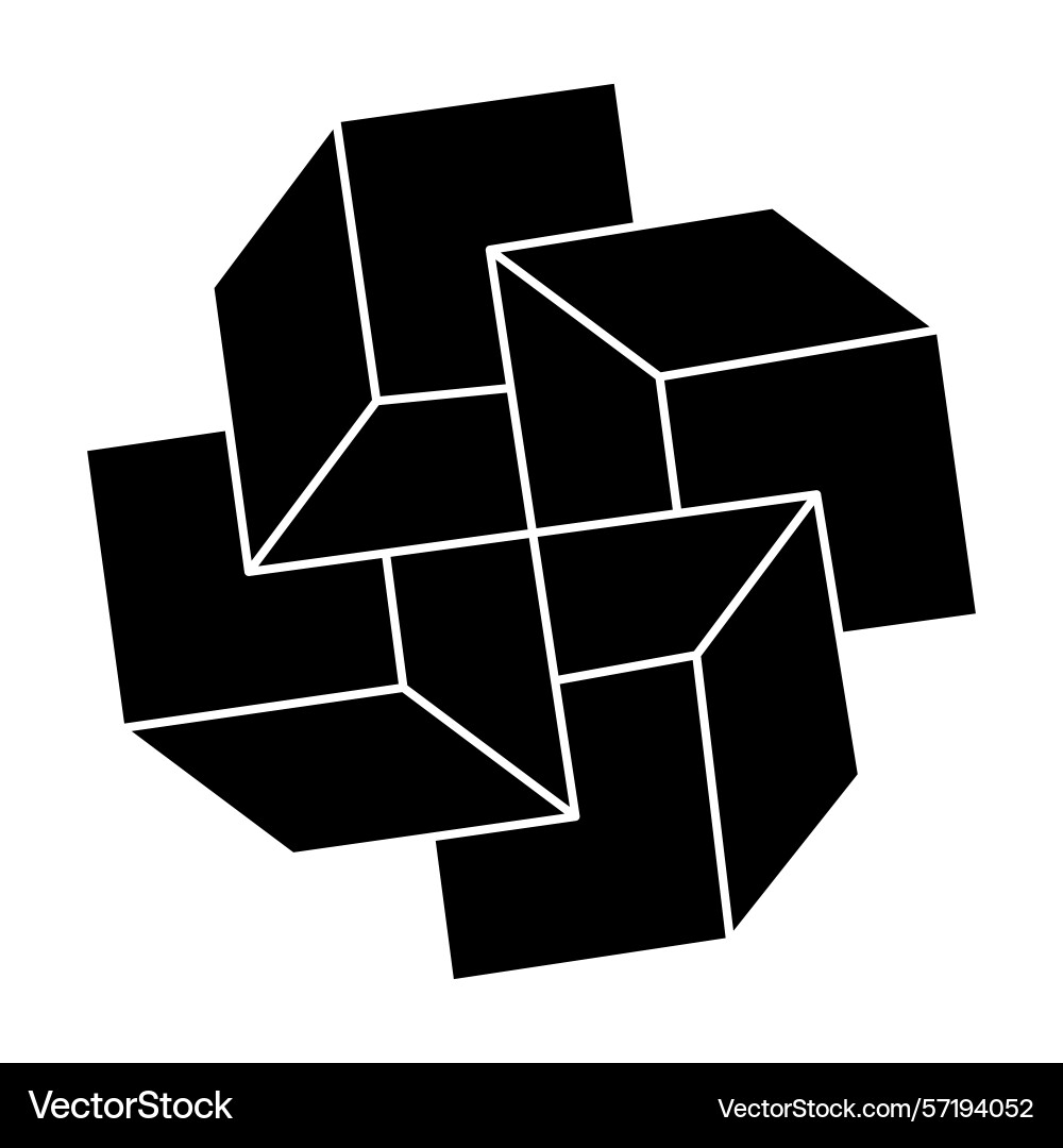 Impossible object line geometric shape optical vector image
