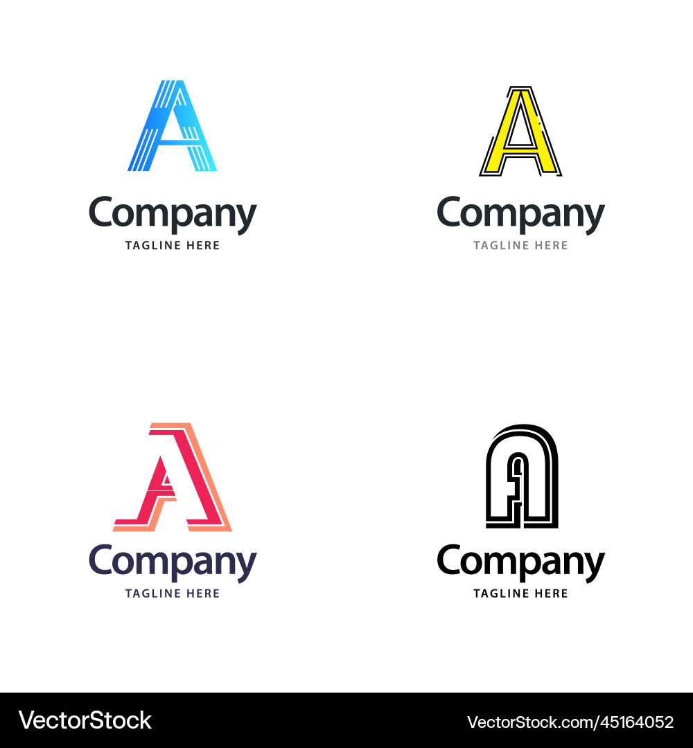 Letter a big logo pack design creative modern Letter a big logo pack design creative modern vector image