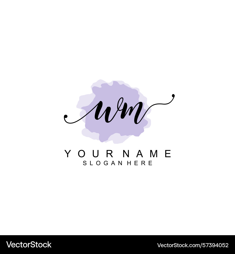 Modern handwritten wm initial logo collection Vector Image