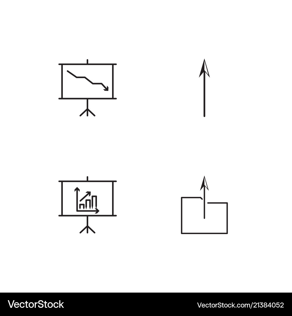 Office linear icons set simple outline Vector Image