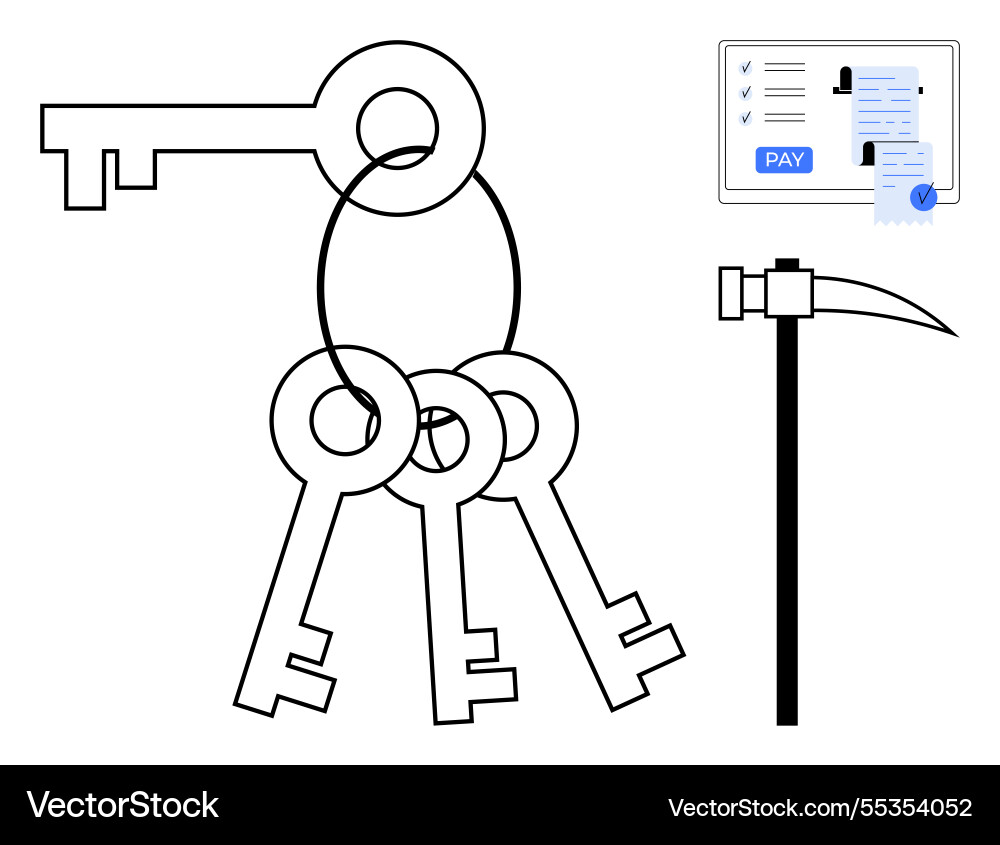 Payment processing screen with document Vector Image