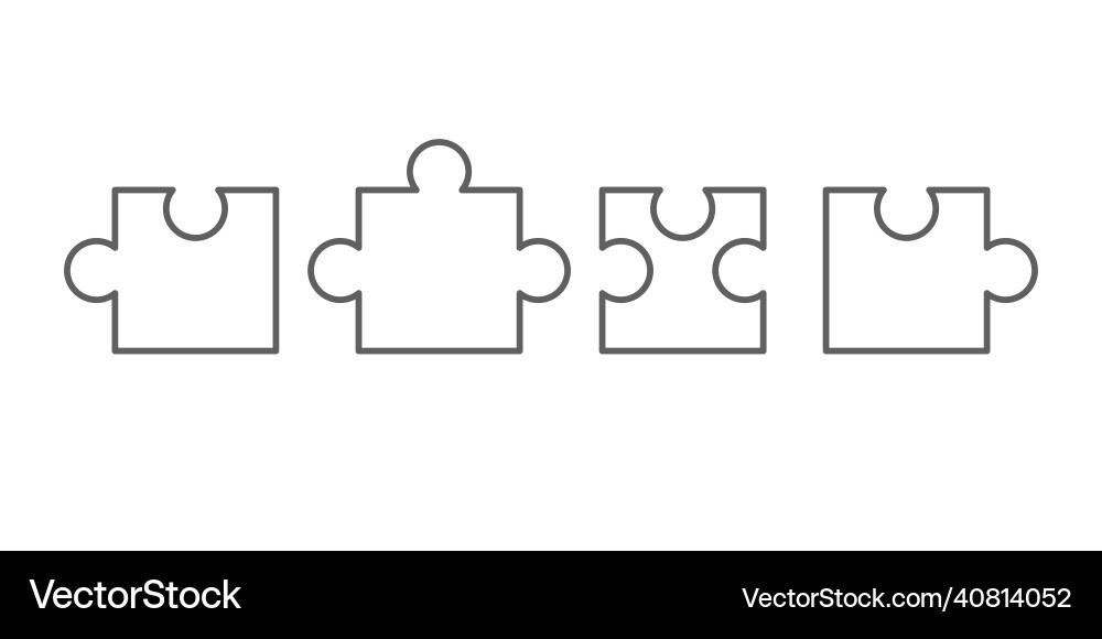 Puzzle different line icon a simple element Vector Image
