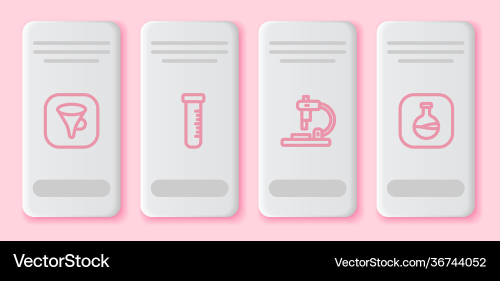 Set line funnel or filter test tube and flask Vector Image