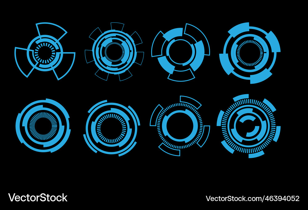 Set of hud circle modern user interface elements Set of hud circle modern user interface elements vector image