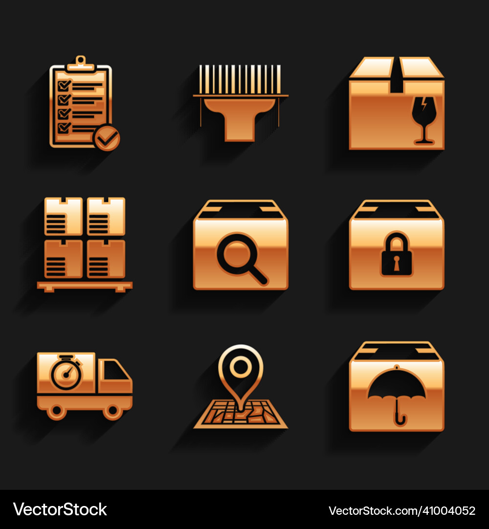 Set search package placeholder on map delivery Set search package placeholder on map delivery Vector Image