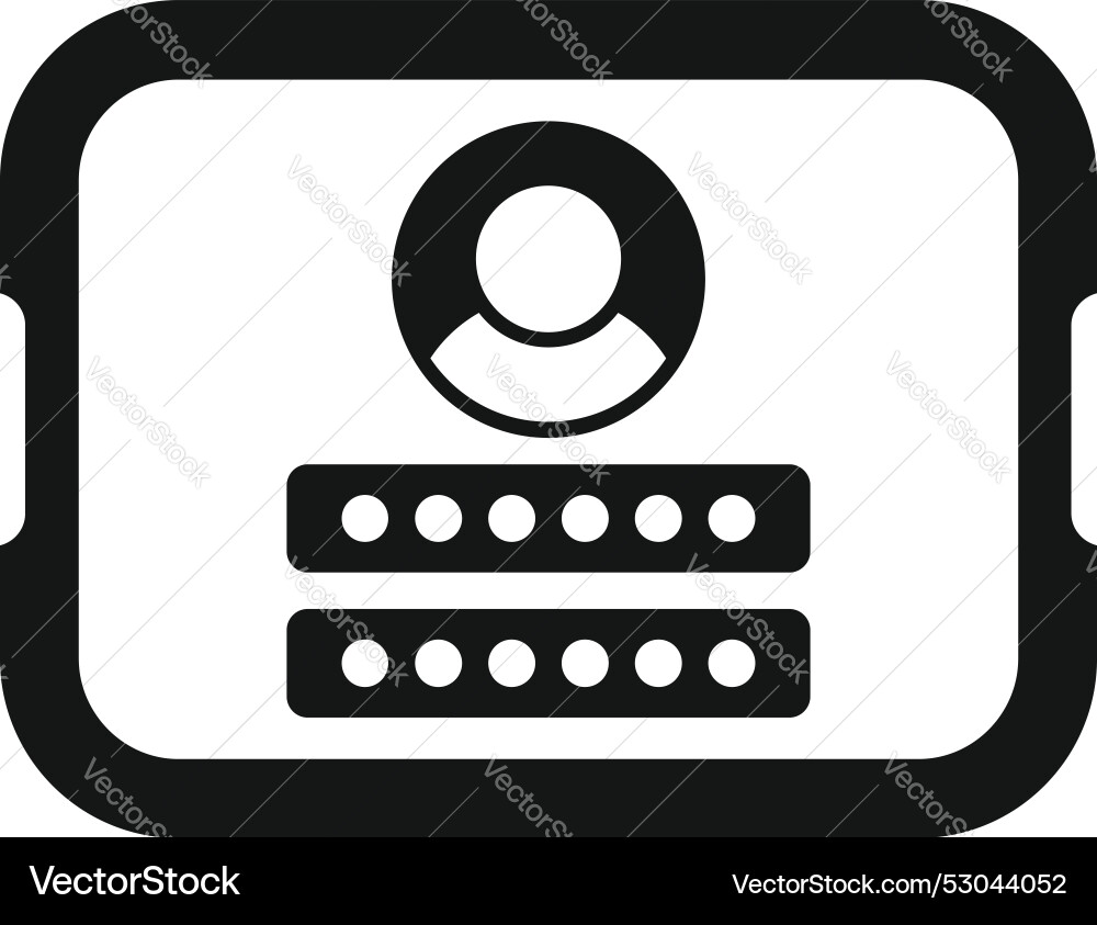 Smartphone displaying user profile with password Smartphone displaying user profile with password vector image