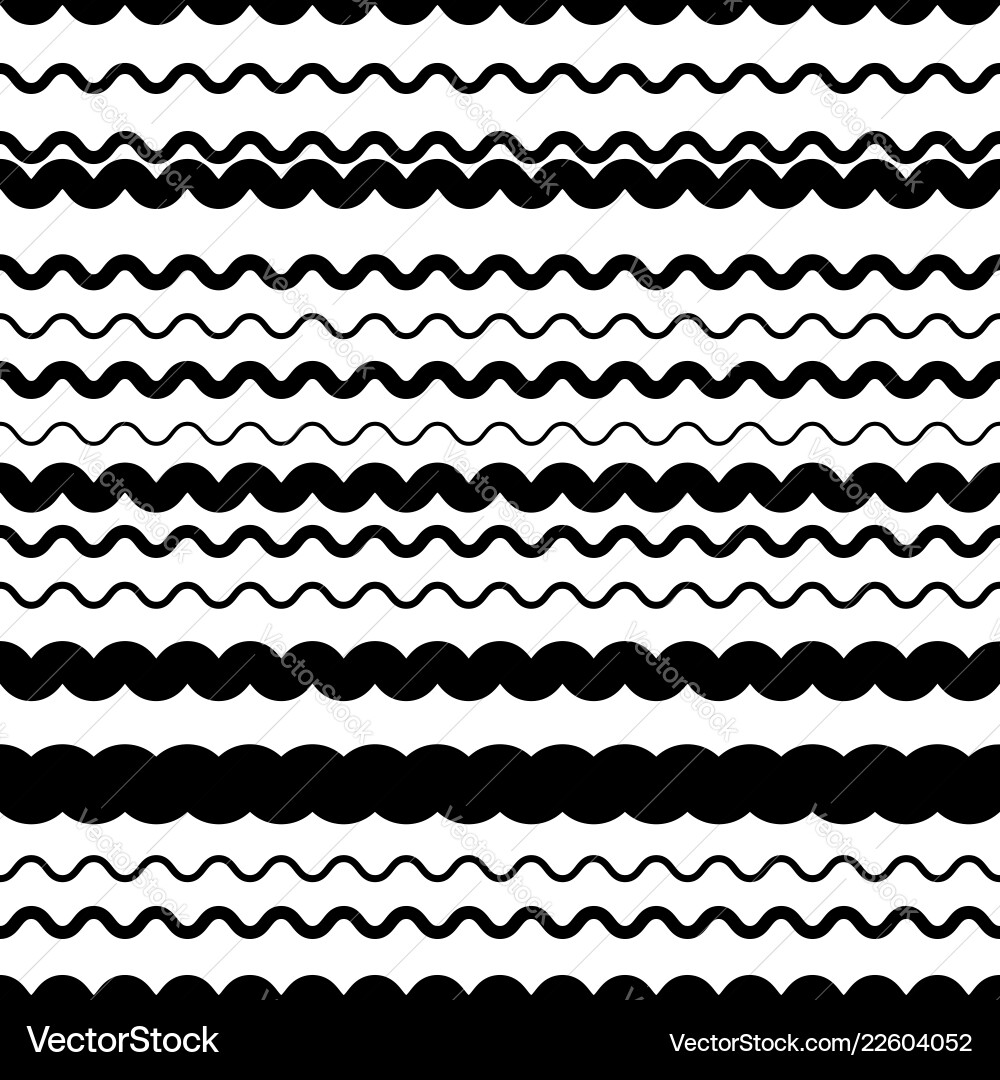 Wavy zig-zag horizontal parallel lines abstract Vector Image