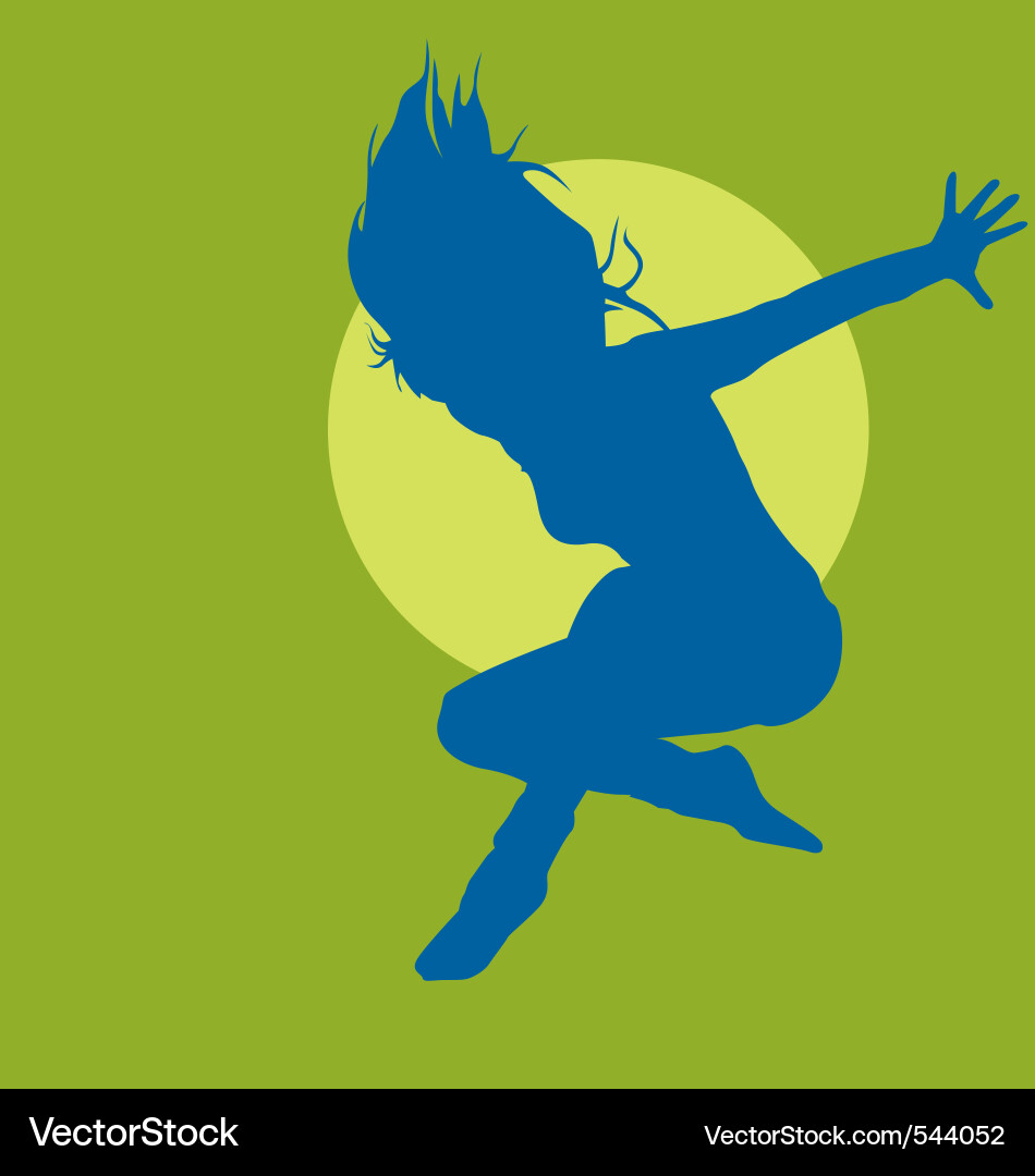 Woman Silhouette Jumping Vector Image