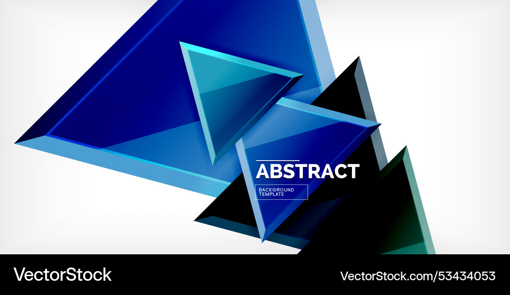 Abstract background - colorful triangles with 3d Vector Image