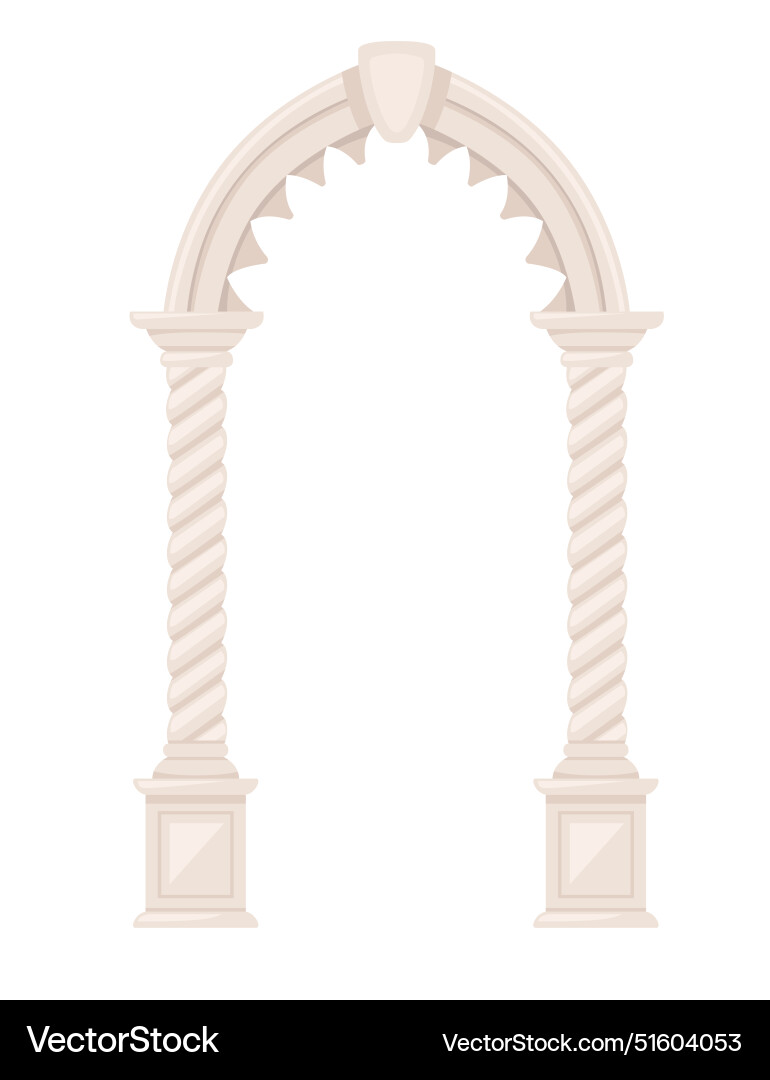 Architecture arch with columns ancient pillars Architecture arch with columns ancient pillars Vector Image