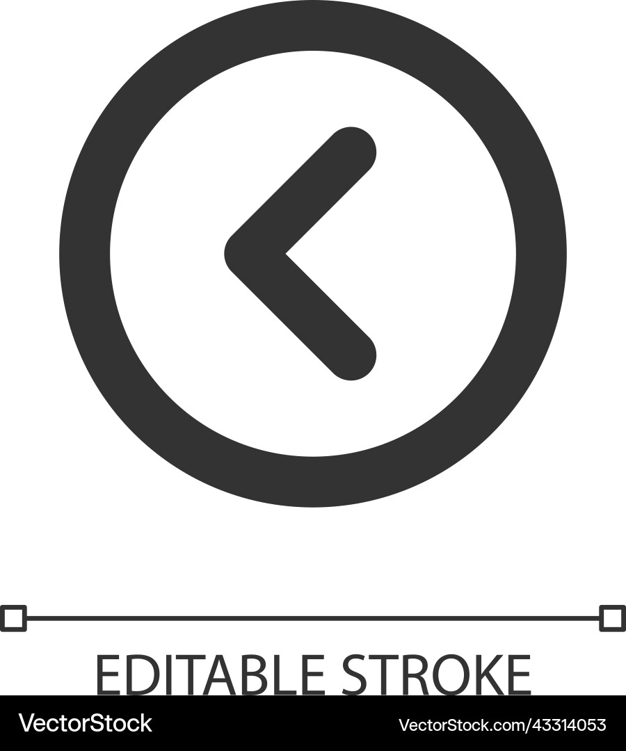 Arrow left button pixel perfect linear ui icon Arrow left button pixel perfect linear ui icon vector image