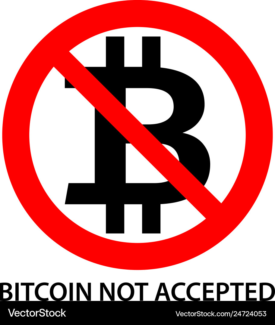 Bitcoin not accepted sign black letter b – Royalty-Free Vector | VectorStock
