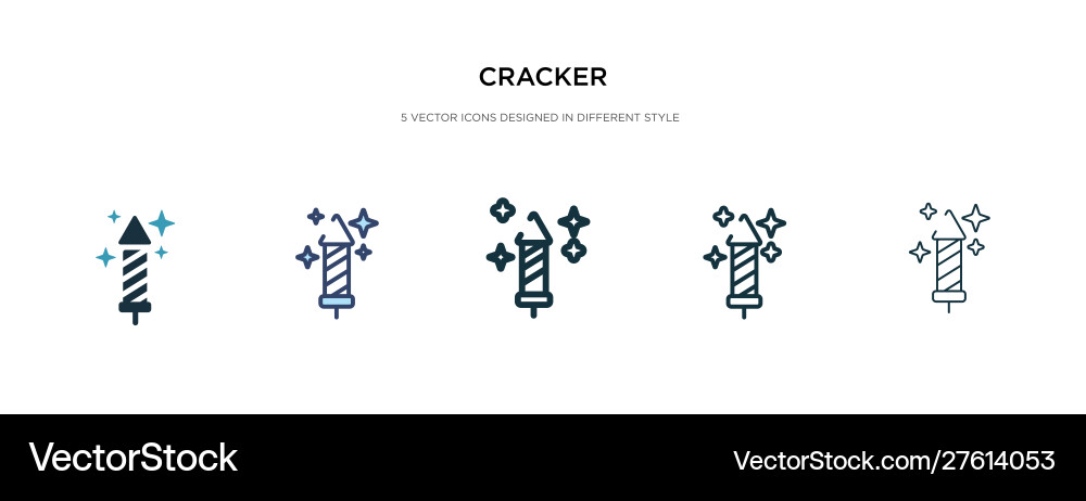 Cracker icon in different style two colored vector image