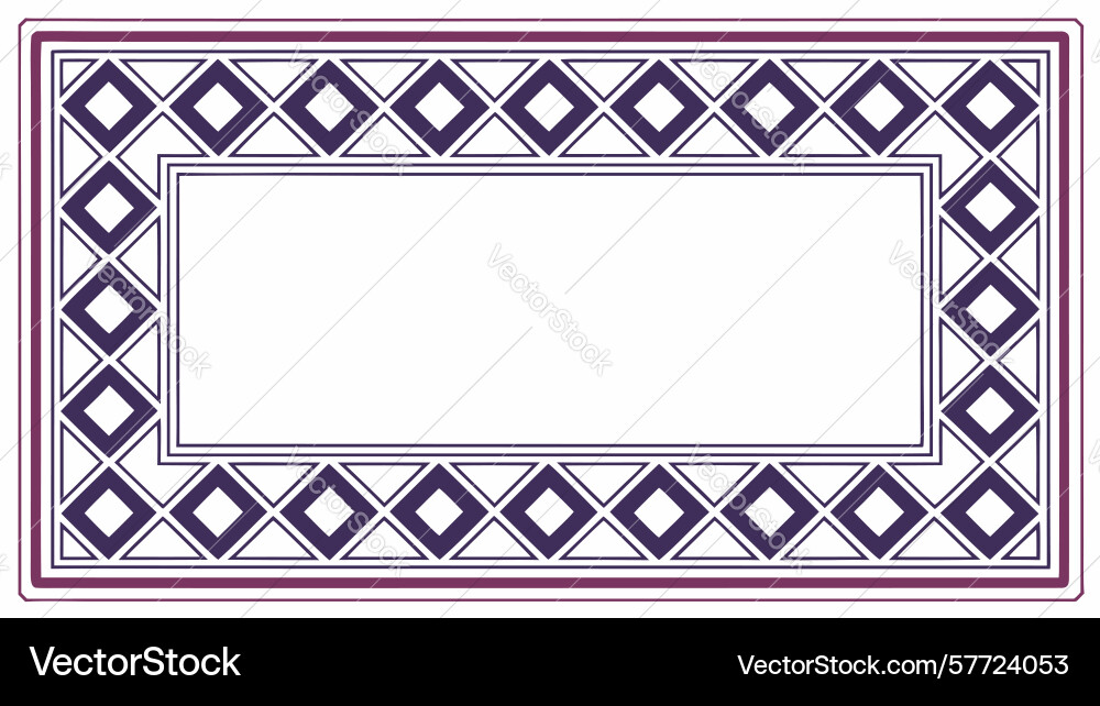 Elegant decorative rectangular border frame vector image