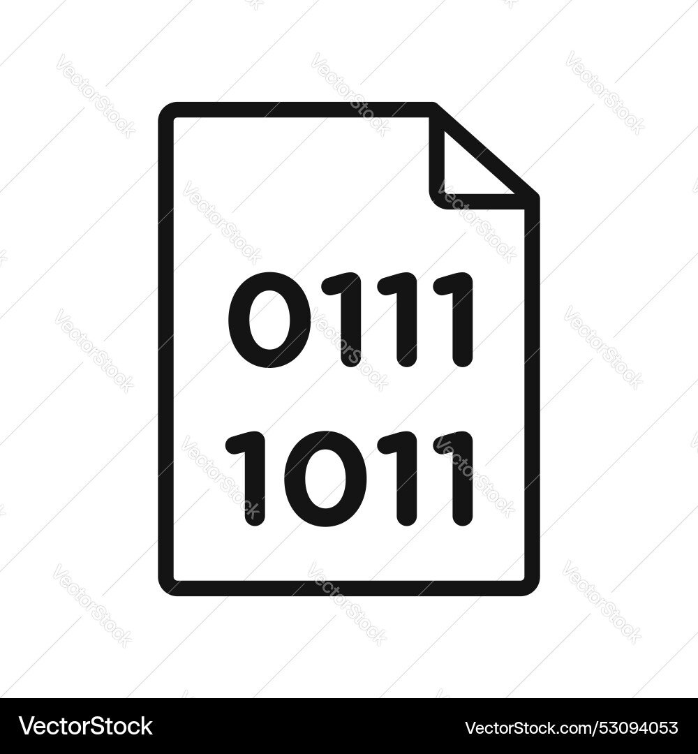 File binary icon isolated on white background File binary icon isolated on white background vector image
