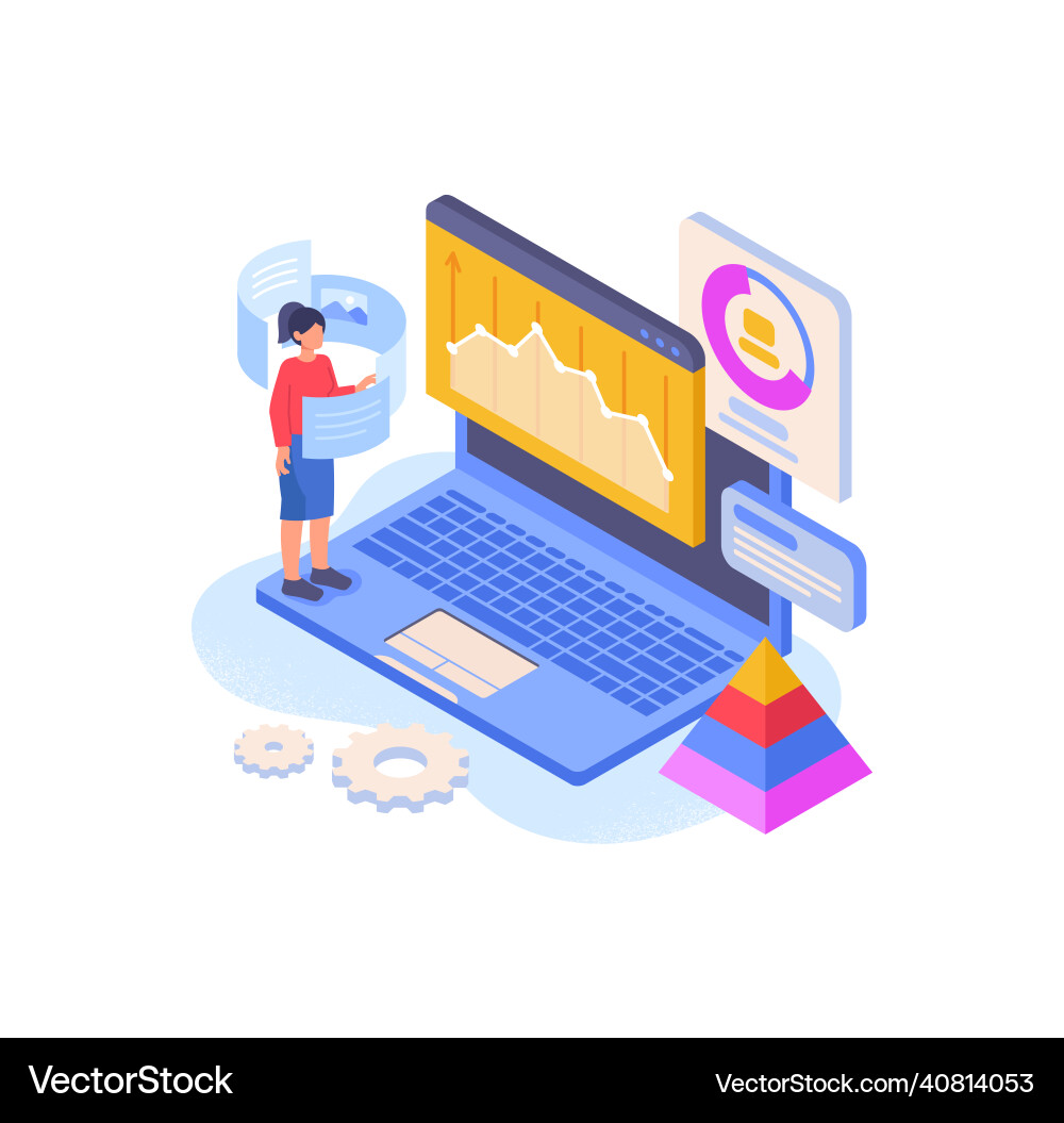 Graphs in computer Graphs in computer vector image