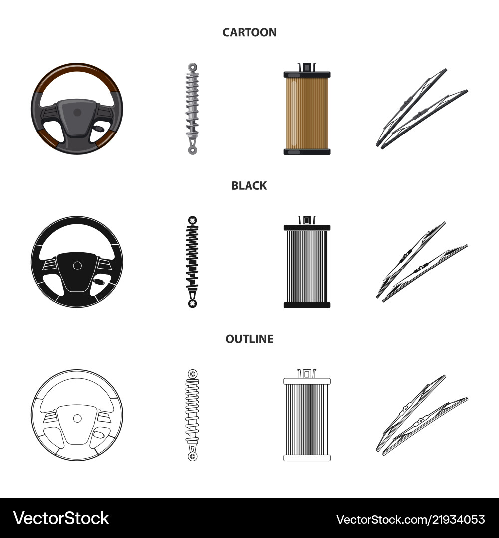 Isolated object of auto and part icon collection Isolated object of auto and part icon collection vector image