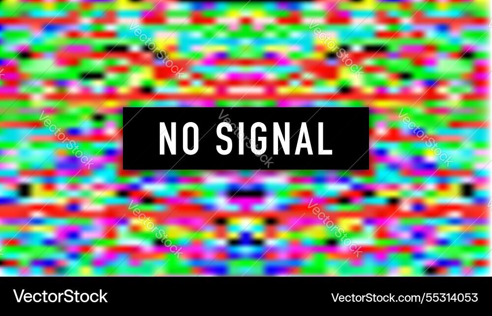 No signal message showing on colorful pixelated No signal message showing on colorful pixelated vector image