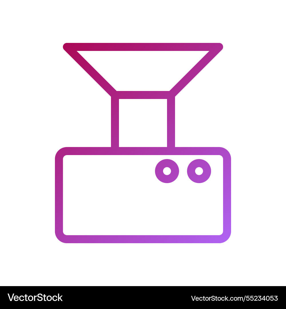 Outline icon of device with funnel and two buttons vector image