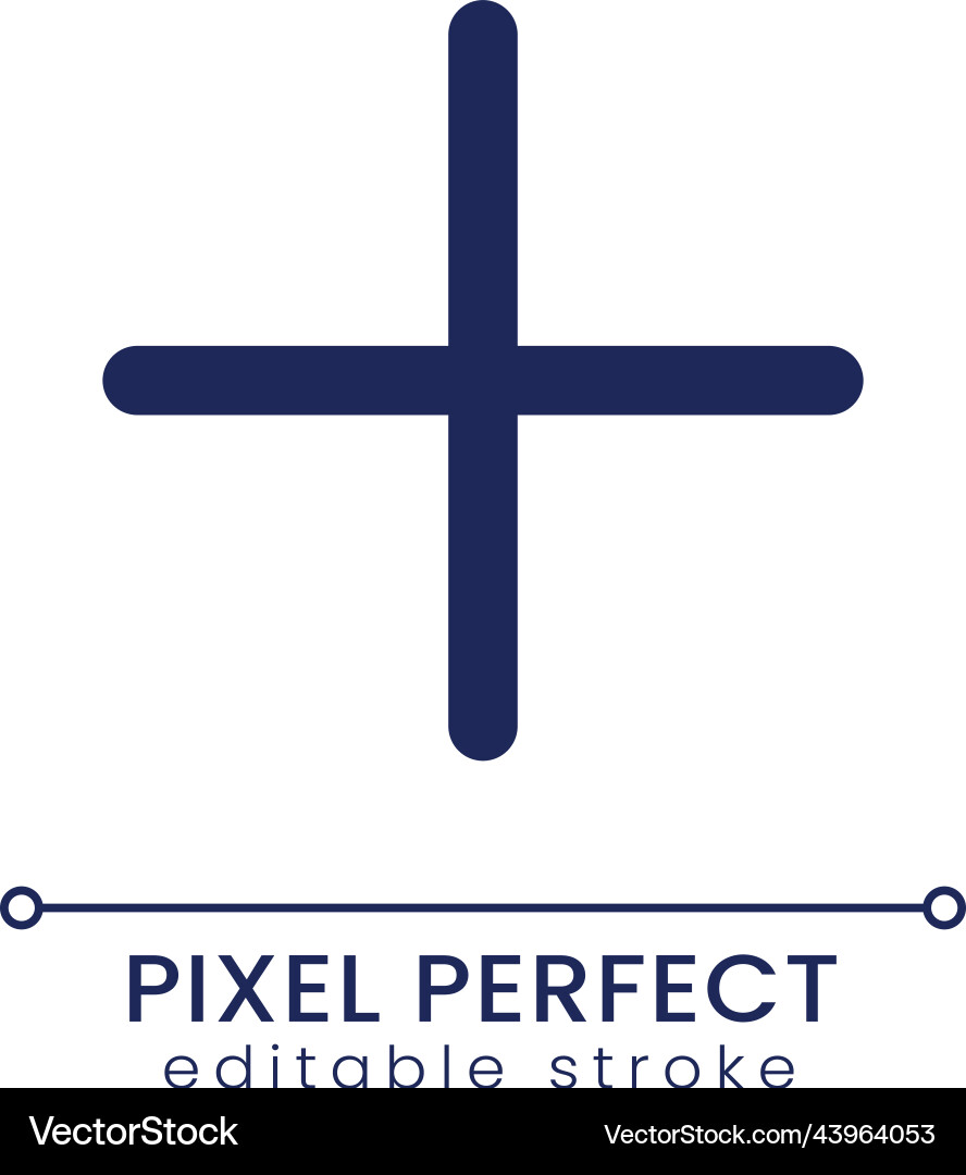 Plus pixel perfect linear ui icon Plus pixel perfect linear ui icon vector image