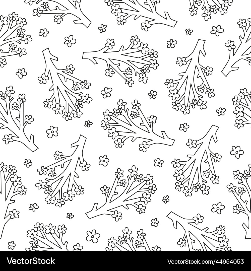 Seamless pattern with sakura tree branches Seamless pattern with sakura tree branches vector image