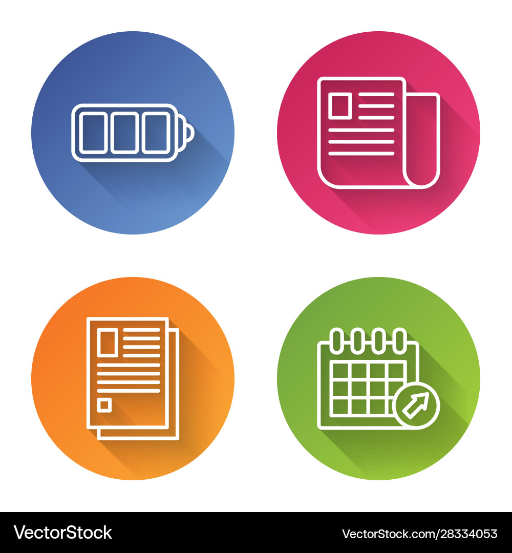Set line battery charge level indicator file Set line battery charge level indicator file Vector Image