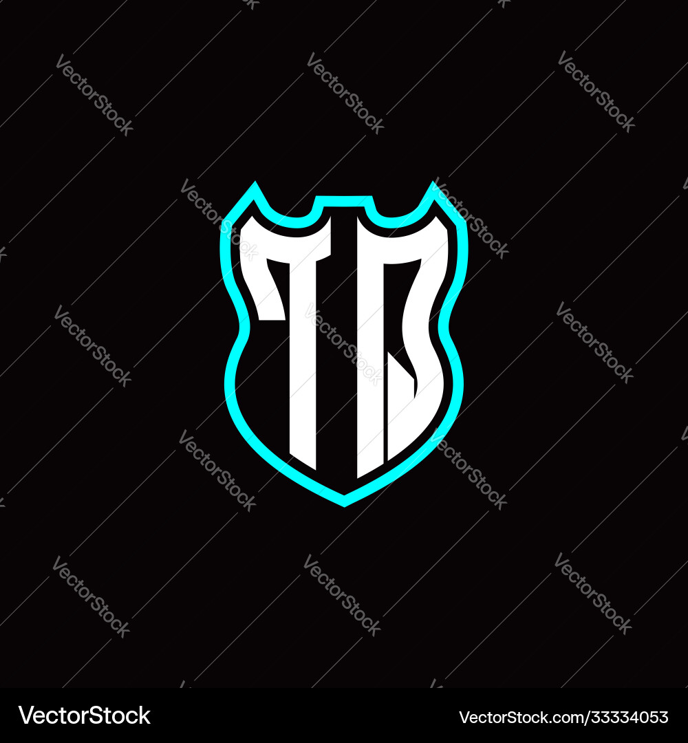 T q initial logo design with shield shape Vector Image