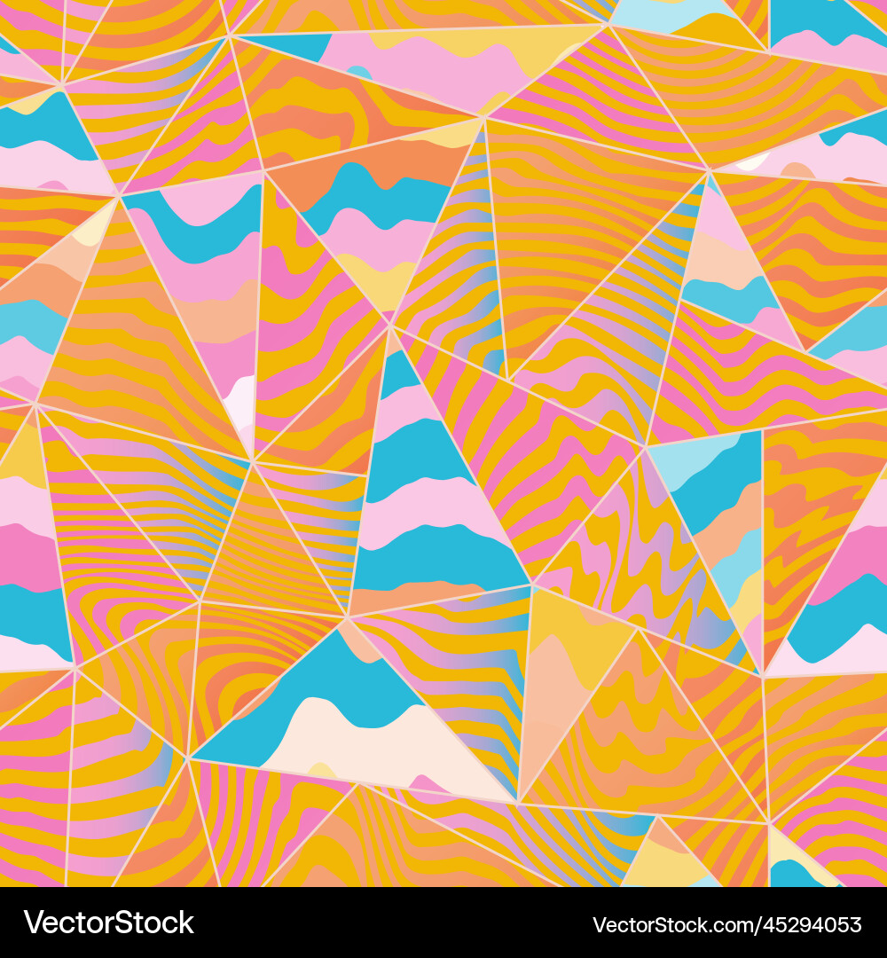 Yellow color triangles with wavy effect seamless Yellow color triangles with wavy effect seamless vector image